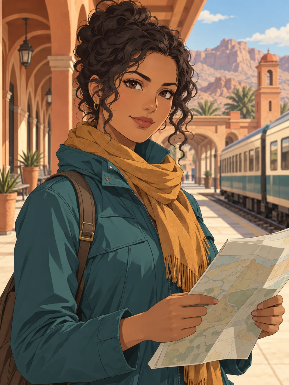 Inez, a mapmaker at a terracotta desert station